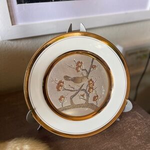 Art of Chokin Yoshinobu Hara Train Ltd Edition 24K Gold Trim 9” Plate Japan 1983